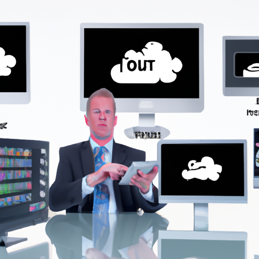 צילום של איש עסקים המשתמש במספר מסכים, המציג את הצורך בשירותי ענן יעילים